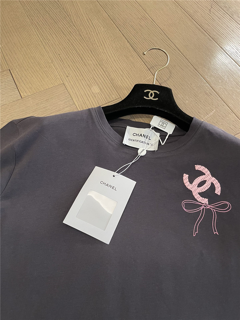 Ch**el loose-fitting printed short-sleeved replica clothes