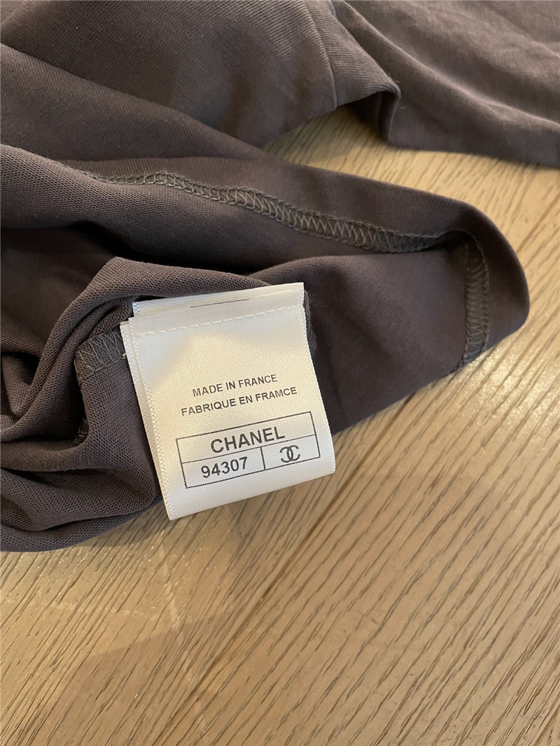 Ch**el loose-fitting printed short-sleeved replica clothes