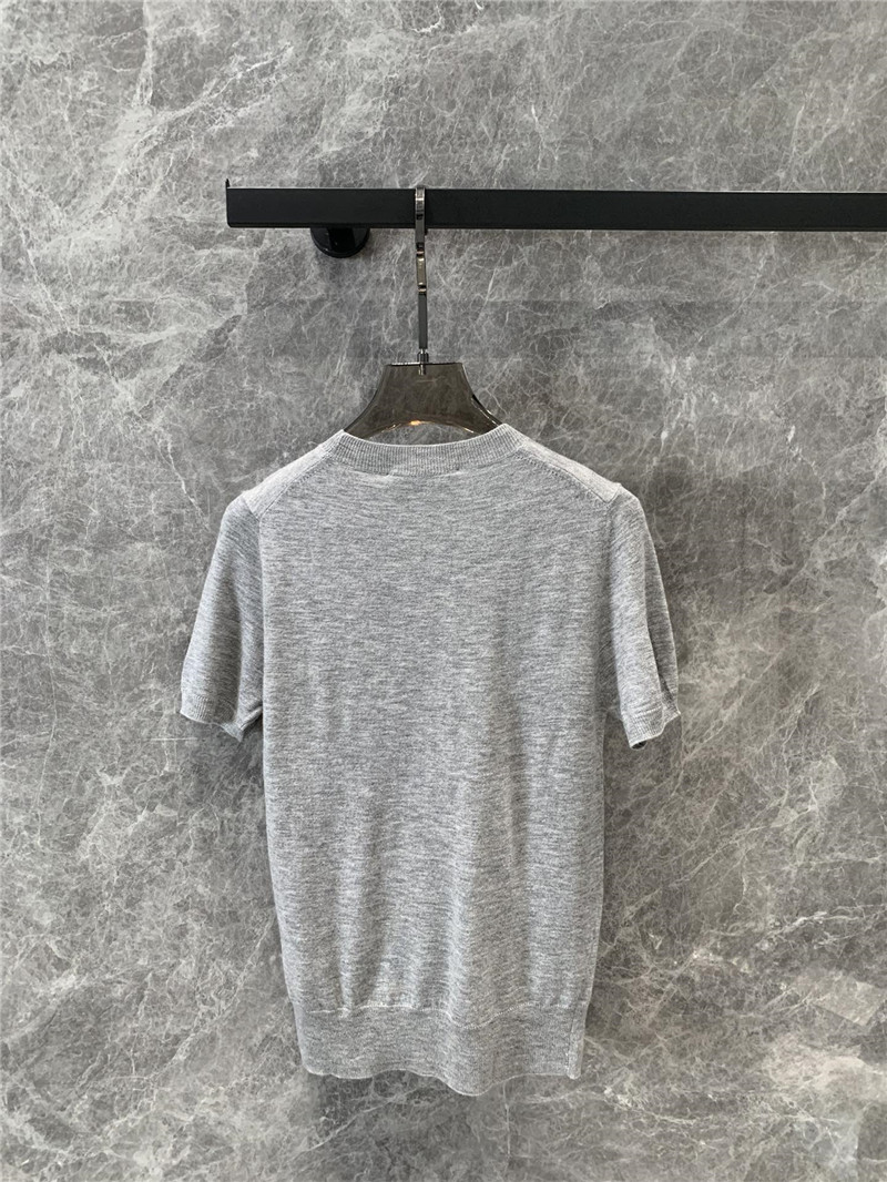 M1um1u grey short-sleeved sweater replica d&g clothing