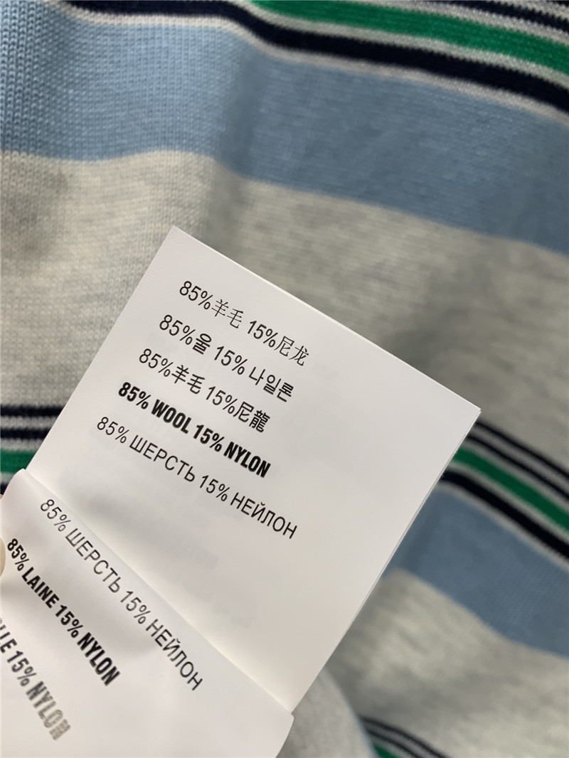 M1um1u round neck striped knitted short-sleeved top replica clothes