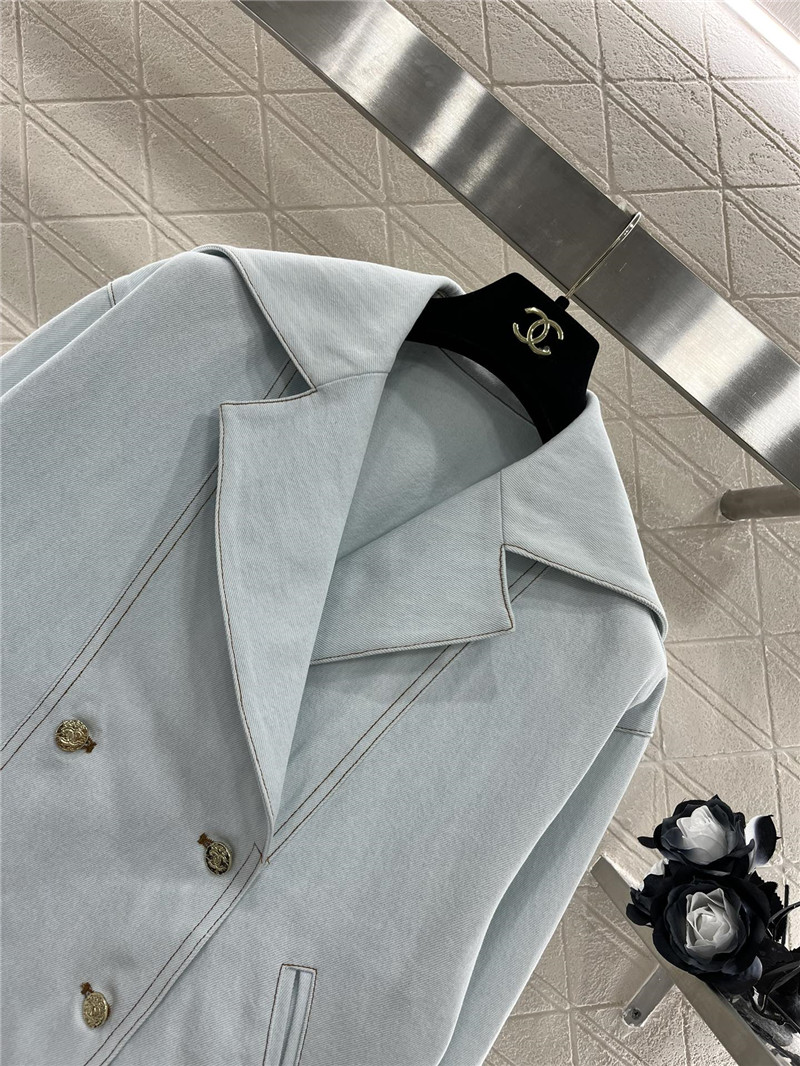 Ch**el shawl lapel denim jacket replica designer clothes