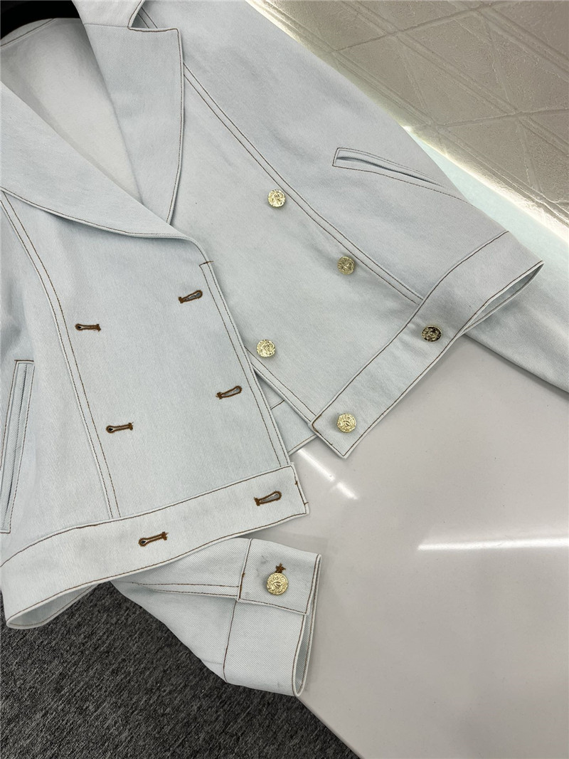 Ch**el shawl lapel denim jacket replica designer clothes