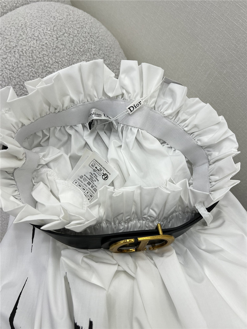 D10r waistband lace pleated ink painting long skirt replica clothing