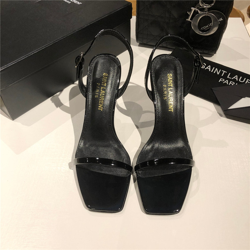 Sa1nt Lau*nt opyum slingback in black patent leather