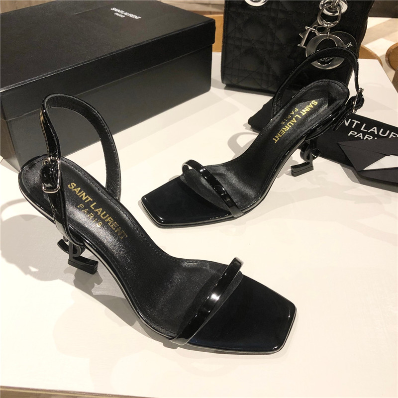 Sa1nt Lau*nt opyum slingback in black patent leather