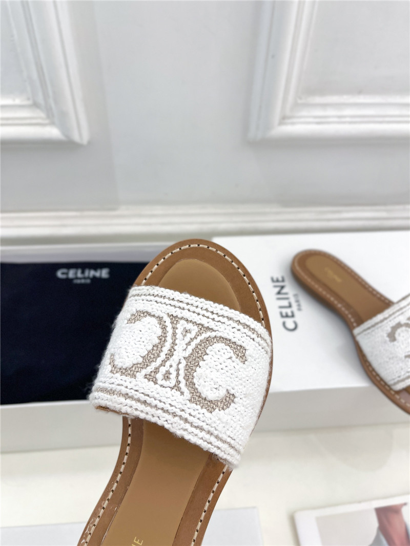 Ce1i*e lympia mule in white triomphe jacquard wool