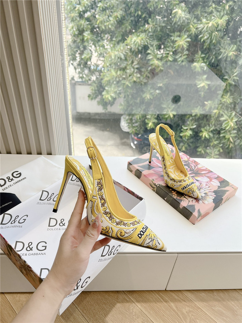 Dolce & Gabbana 100mm Slingbacks with Majolica Embroidery
