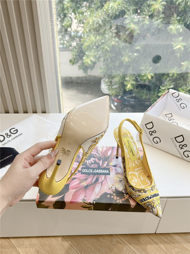 Dolce & Gabbana 100mm Slingbacks with Majolica Embroidery