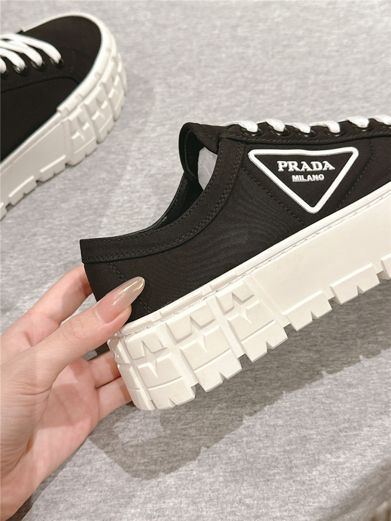 Pra*a double wheel re-nylon gabardine sneakers in black