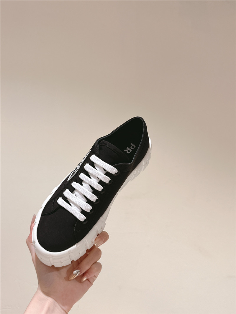 Pra*a double wheel re-nylon gabardine sneakers in black