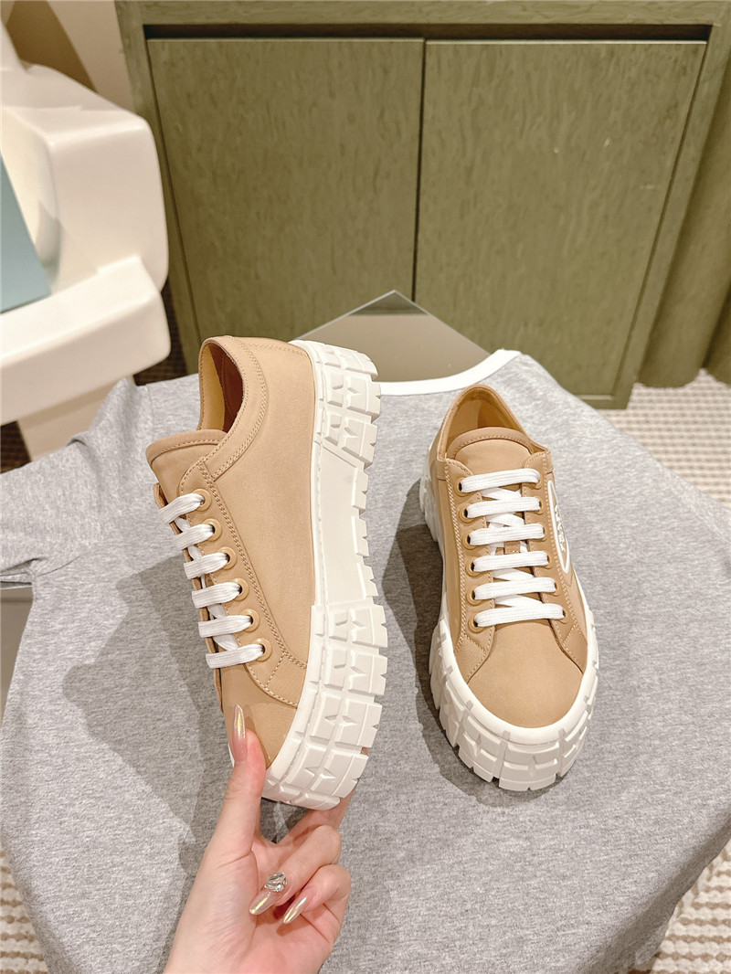 Pra*a double wheel re-nylon gabardine sneakers in brown