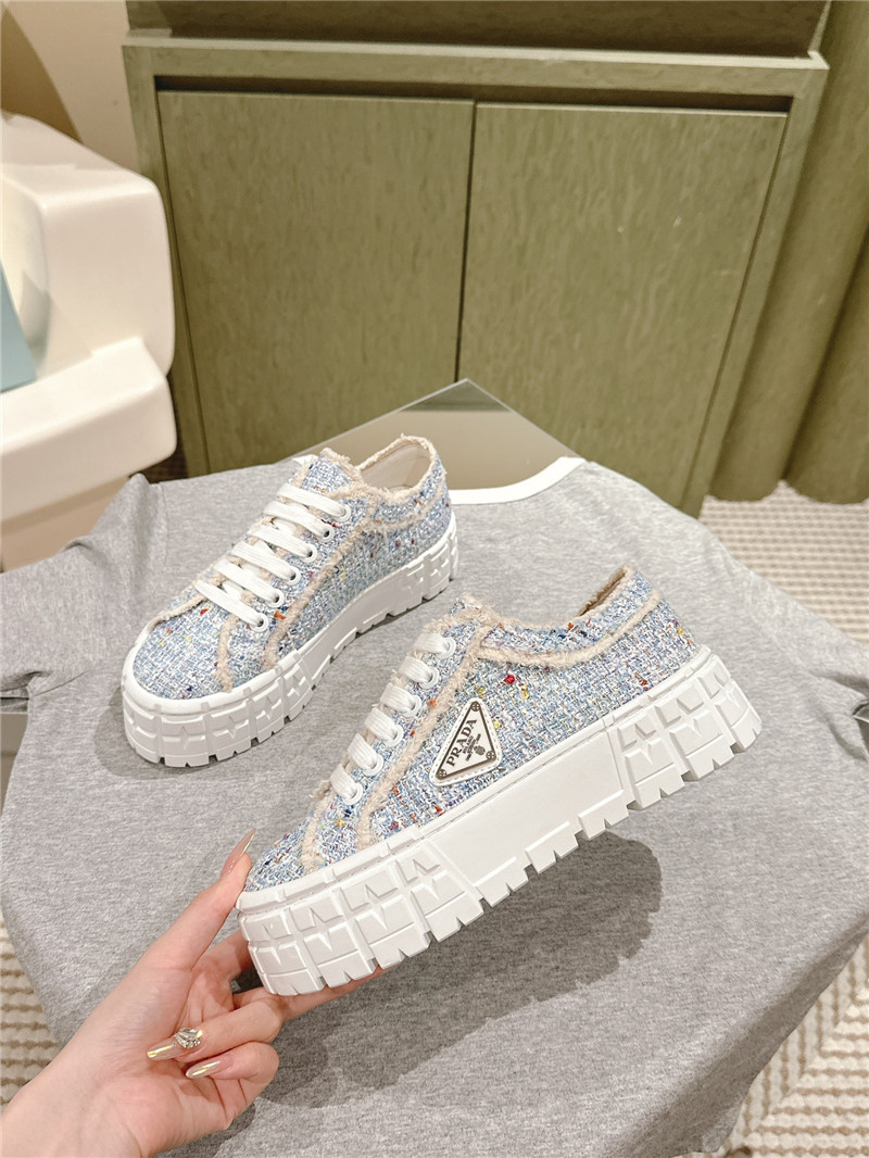 Pra*a double wheel tweed trainers
