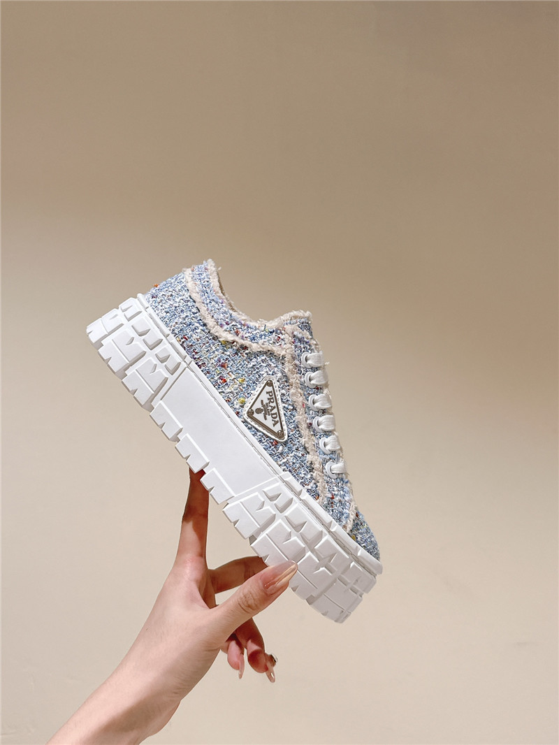 Pra*a double wheel tweed trainers