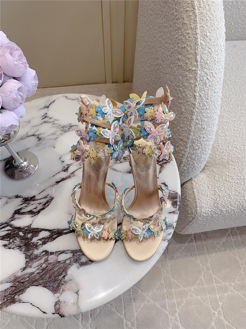 Rene Caovilla Jeweled Eden Nude Sandal 105