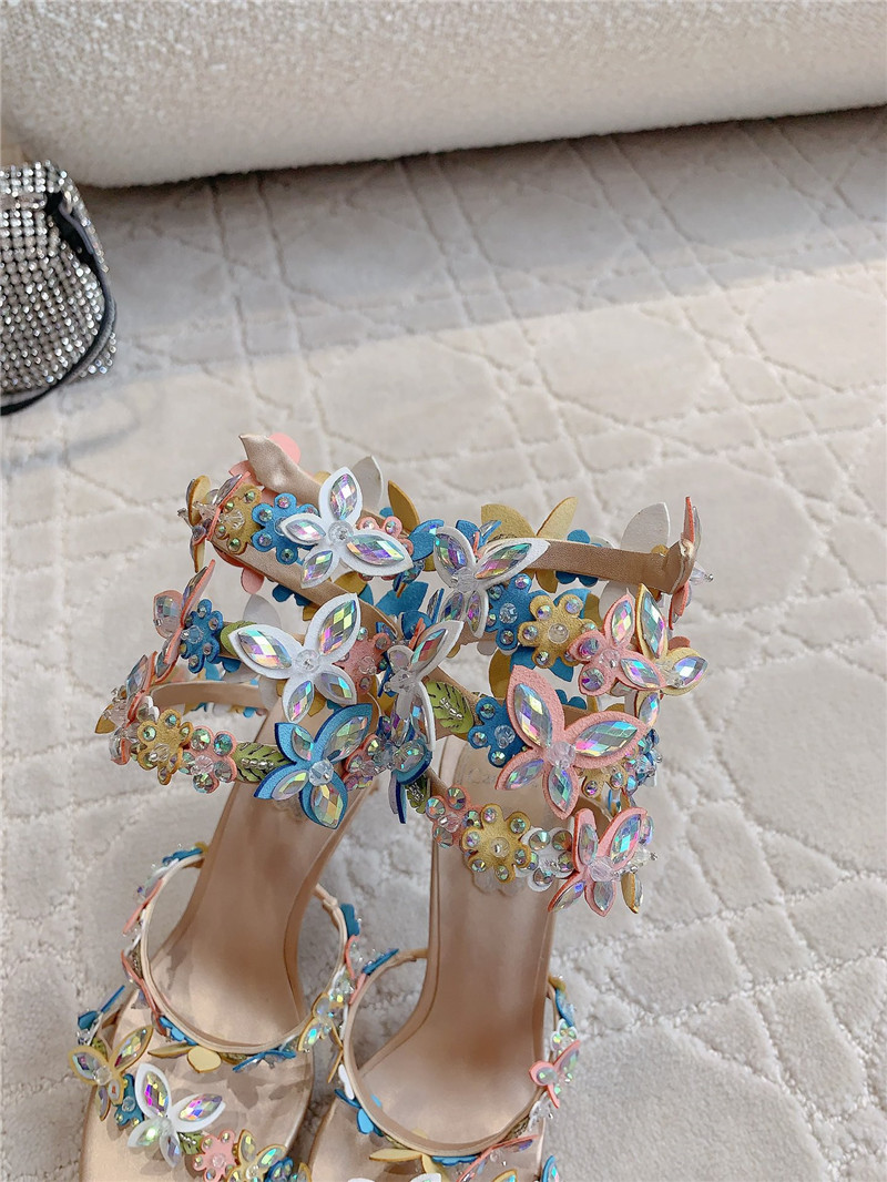 Rene Caovilla Jeweled Eden Nude Sandal 105