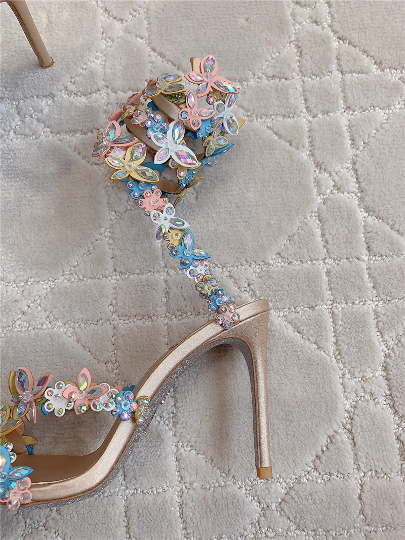 Rene Caovilla Jeweled Eden Nude Sandal 105