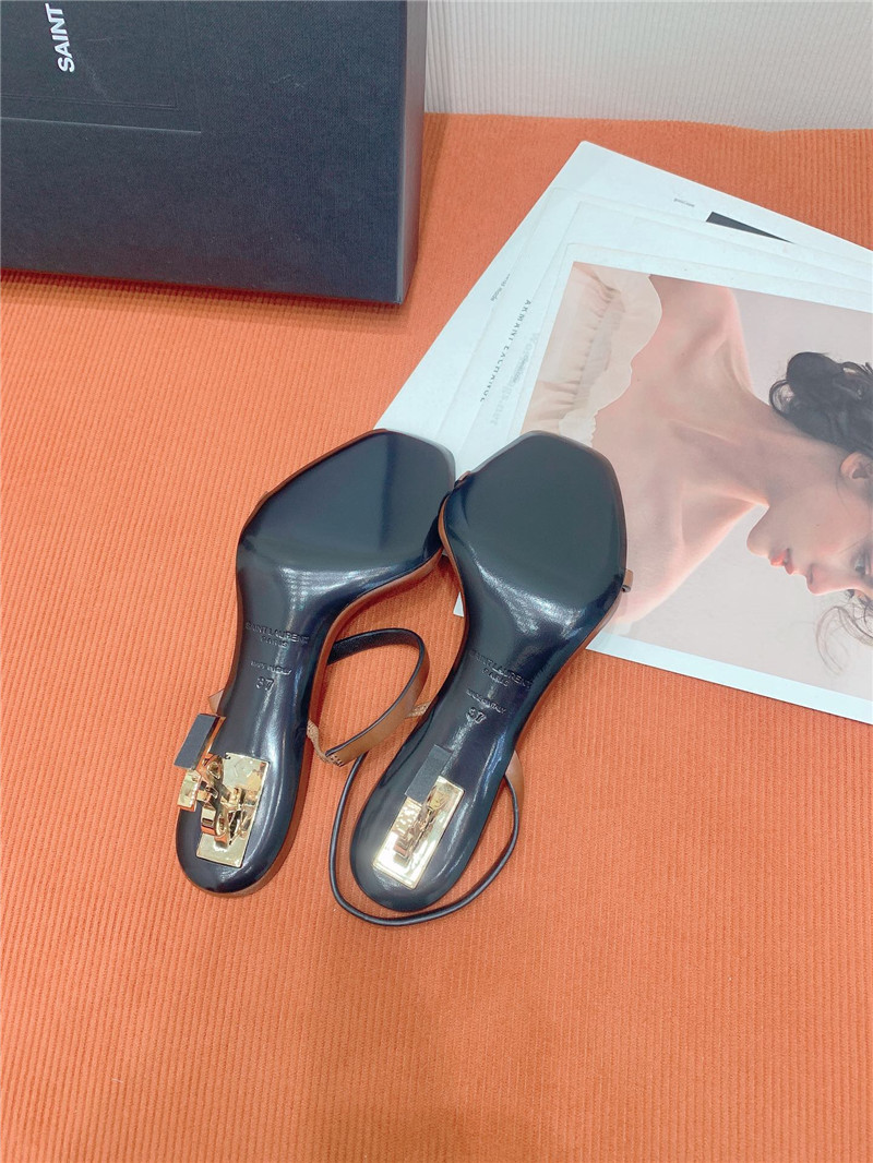 Sa1nt Lau*nt opyum slingback in brown glazed leather