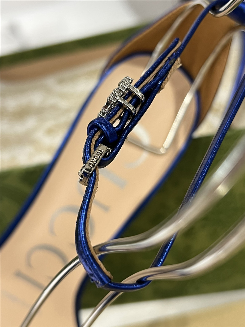 Gvc*1 gg metallic blue strappy heel sandals