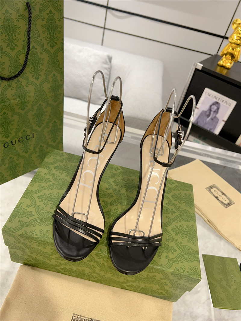 Gvc*1 gg metallic black strappy heel sandals