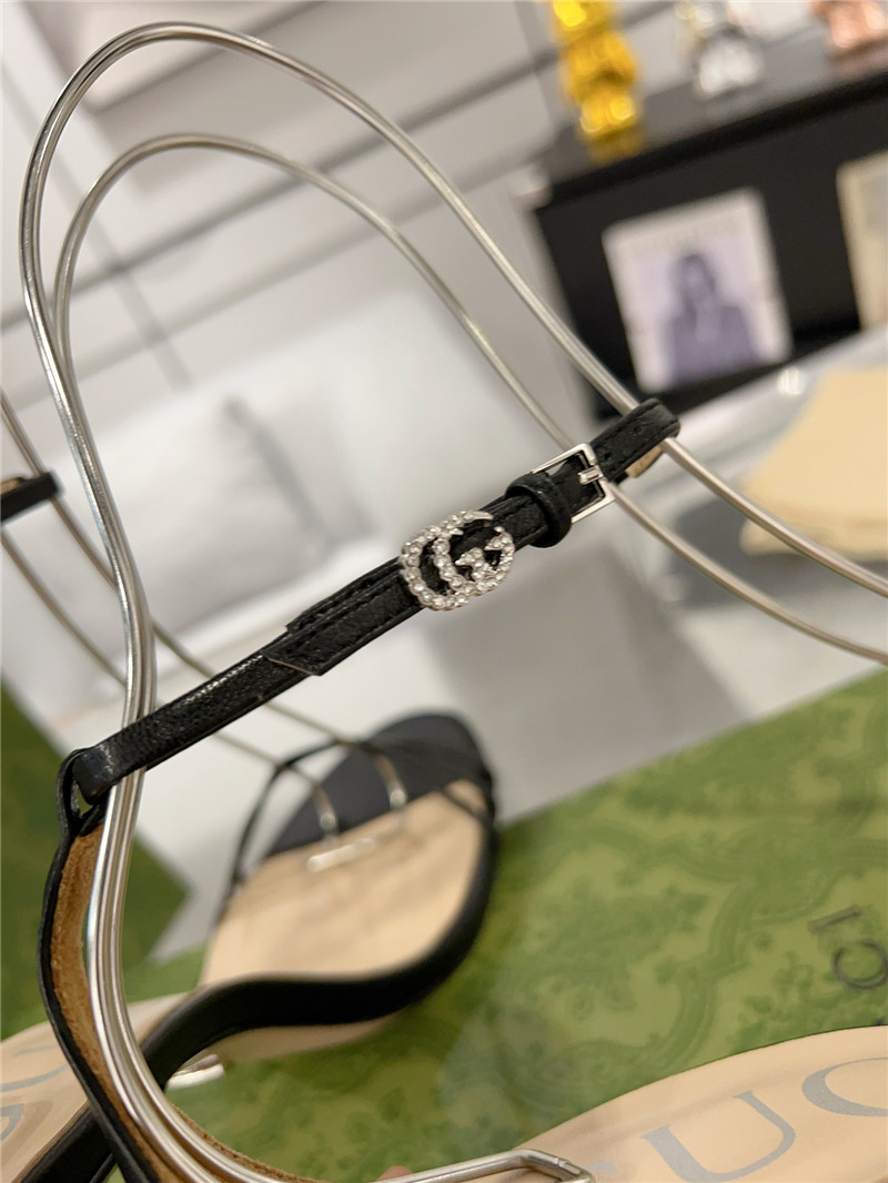 Gvc*1 gg metallic black strappy heel sandals