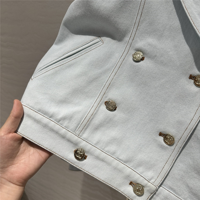 Ch**el navy collar denim jacket replica clothing sites