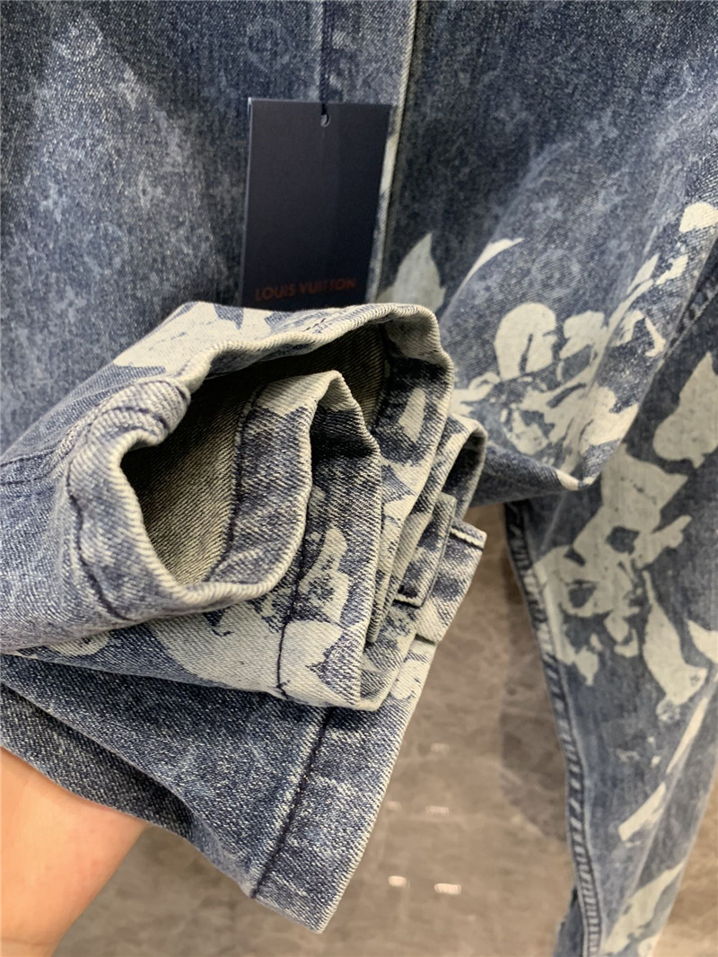 l0vis Vvtt0n lv lettering long-sleeved denim shirt replicas clothes