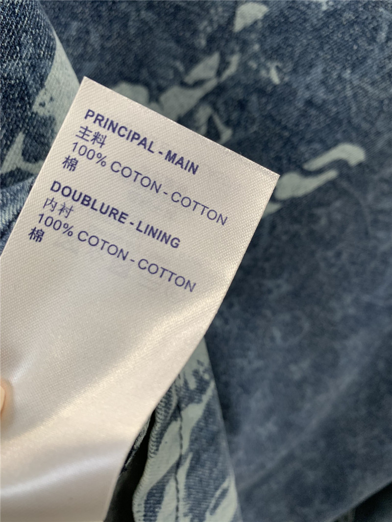 l0vis Vvtt0n lv lettering long-sleeved denim shirt replicas clothes