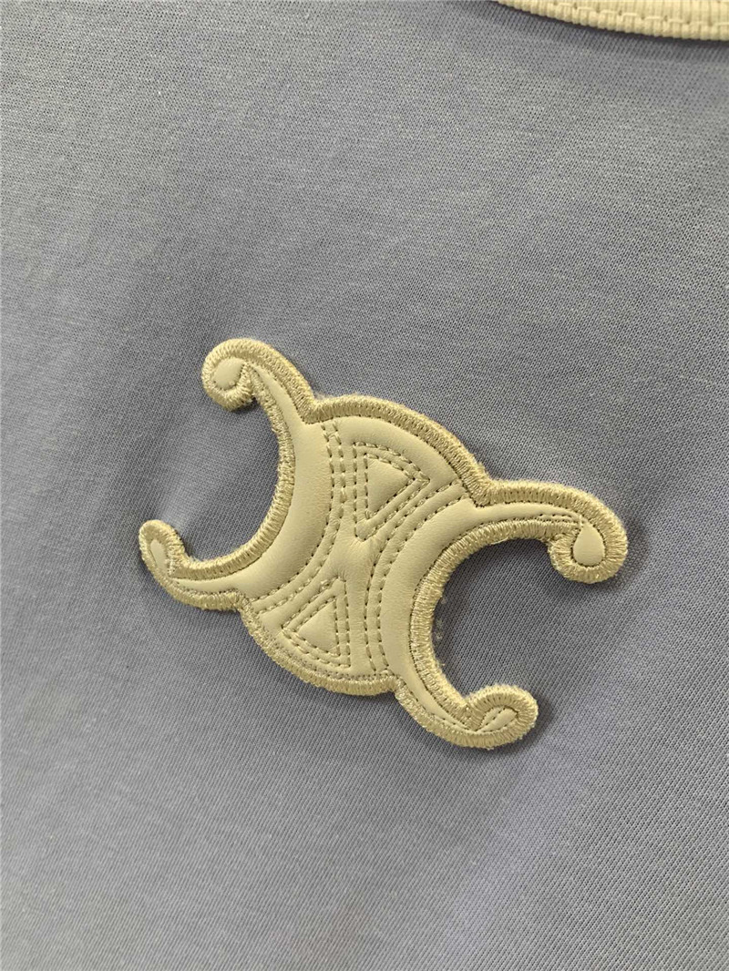 Ce1i*e cream blue round neck short sleeve t-shirt replica clothes