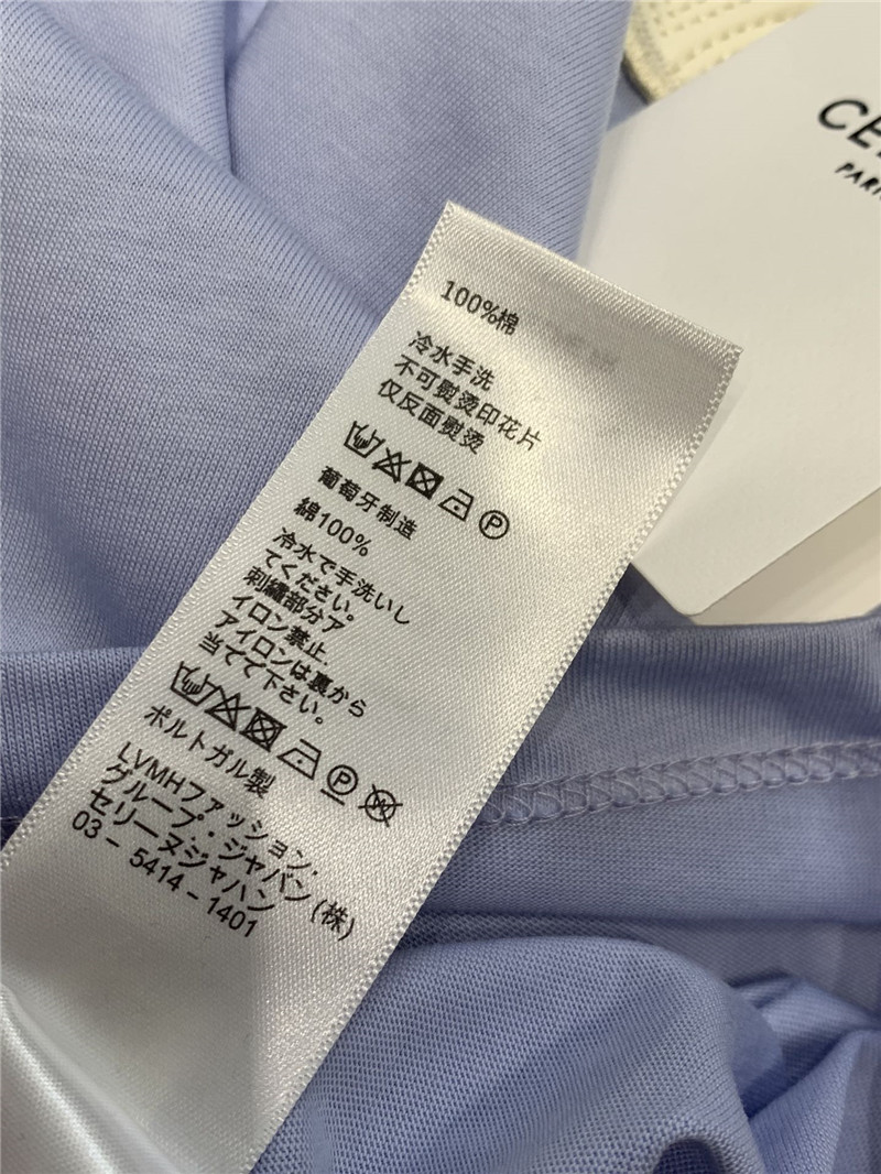 Ce1i*e cream blue round neck short sleeve t-shirt replica clothes