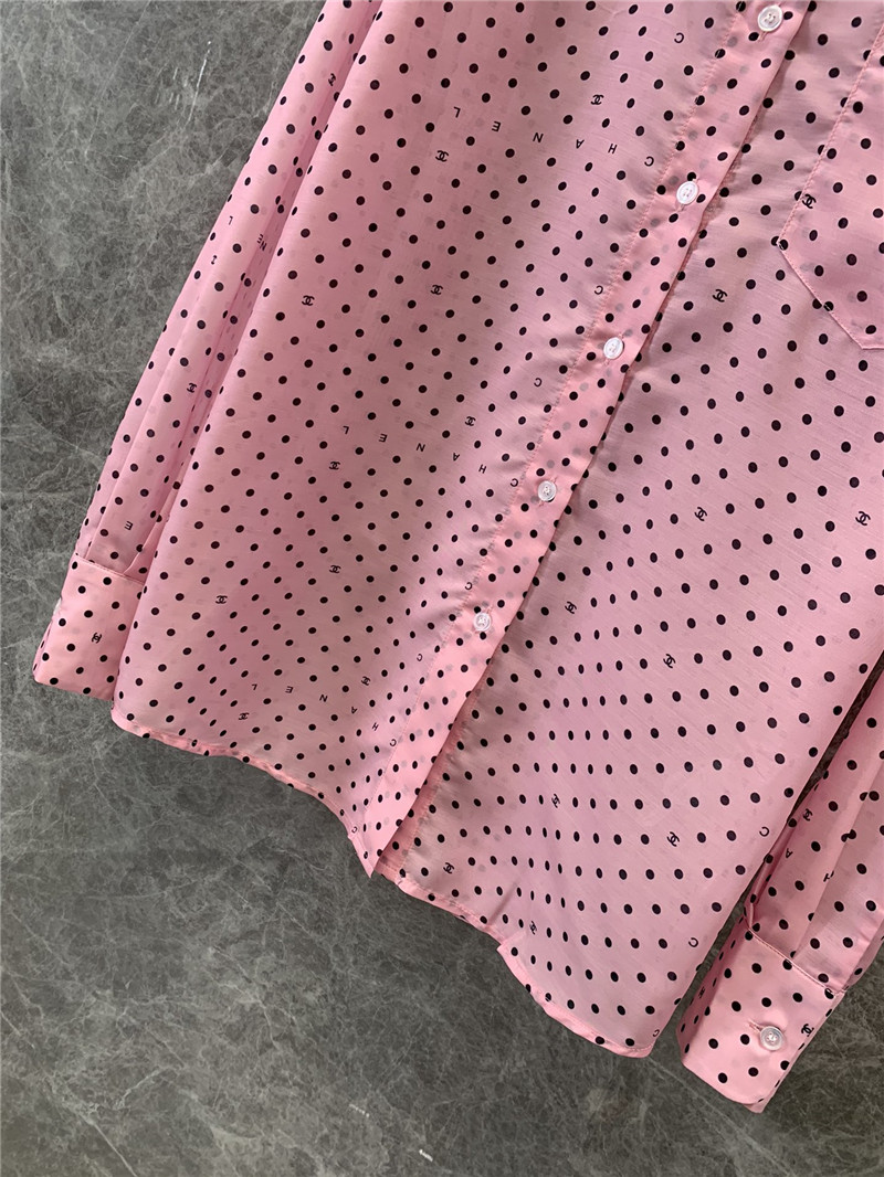 Ch**el holiday style polka dot long sleeve shirt