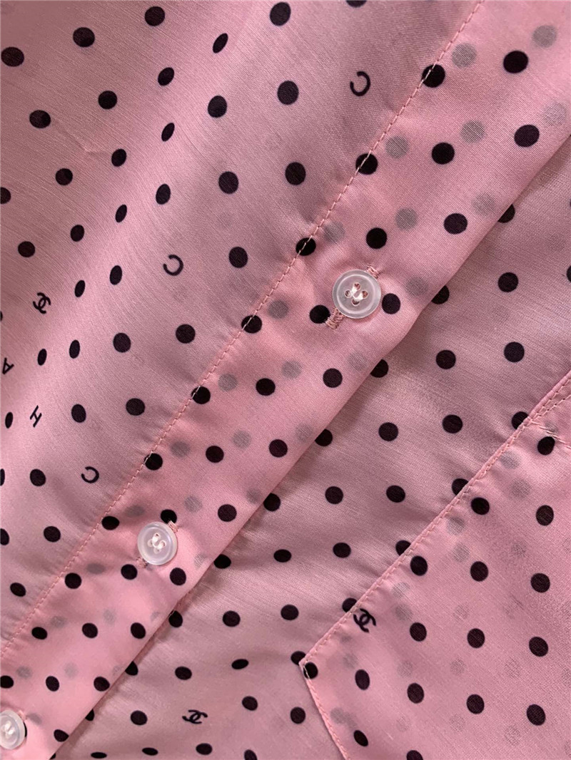 Ch**el holiday style polka dot long sleeve shirt