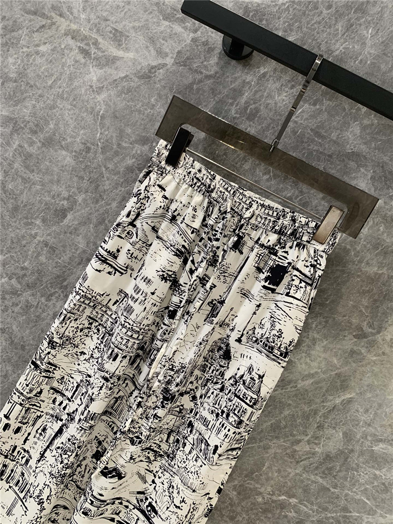 D10r paris map print casual trousers replicas clothes