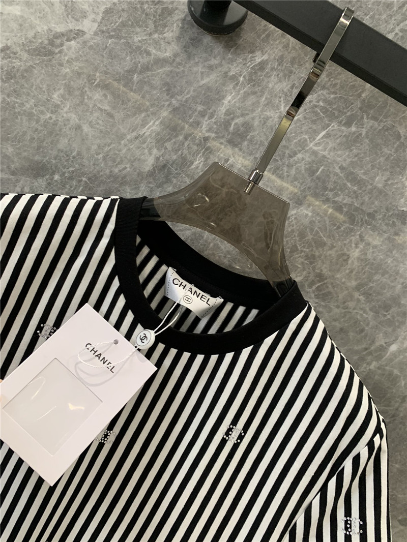 Ch**el striped short-sleeved t-shirt replica clothing sites