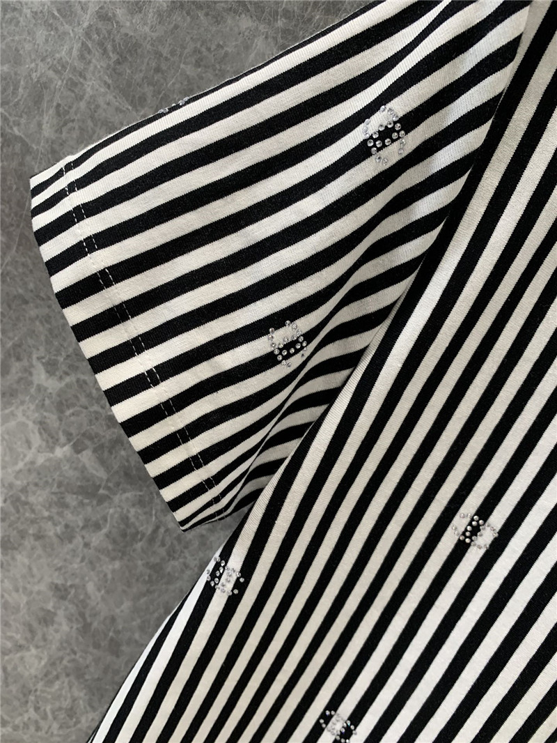 Ch**el striped short-sleeved t-shirt replica clothing sites