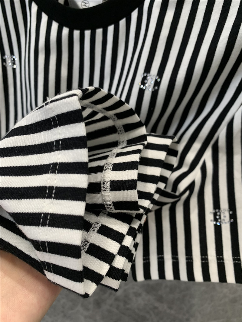 Ch**el striped short-sleeved t-shirt replica clothing sites