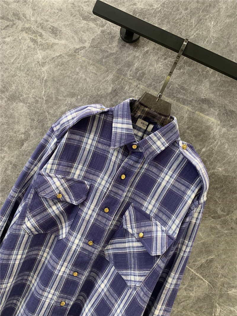 Ce1i*e single breasted check shirt replica clothing sites