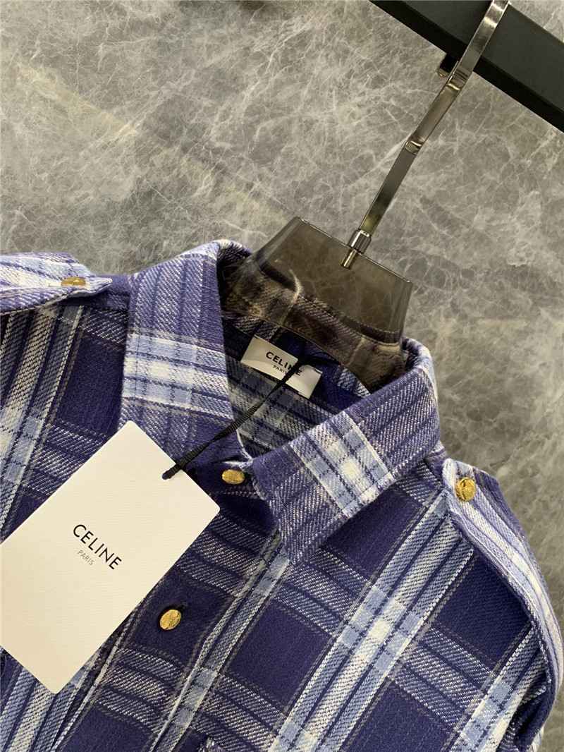 Ce1i*e single breasted check shirt replica clothing sites