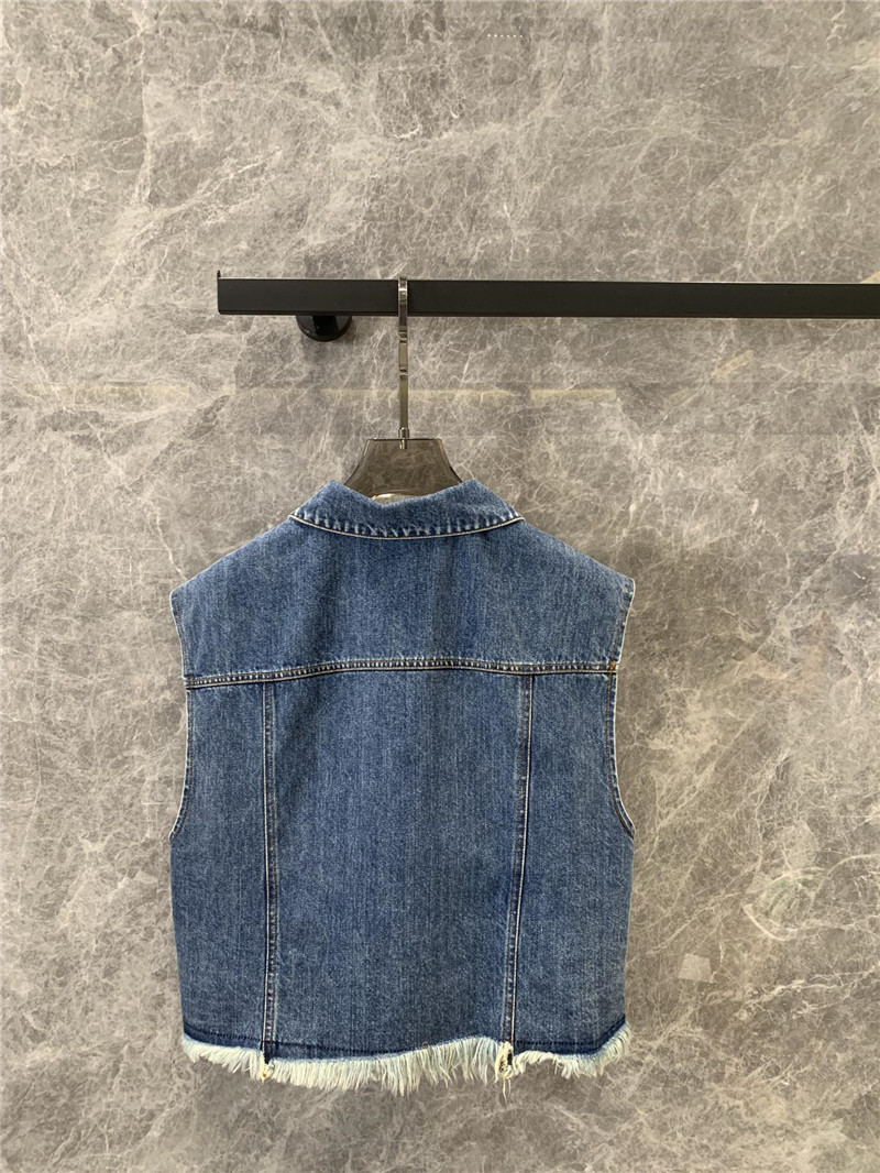 M1um1u lapel denim vest replica d&g clothing