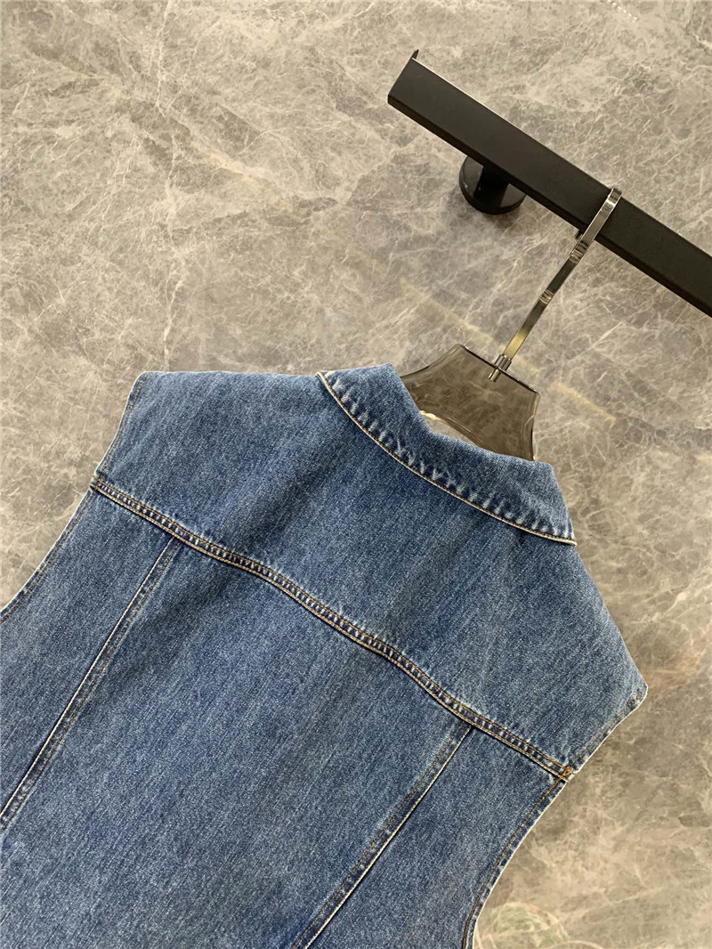 M1um1u lapel denim vest replica d&g clothing