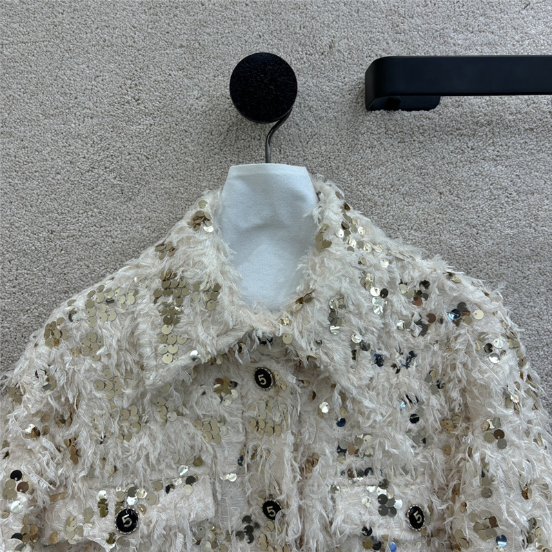 Ch**el fringed sequined coat replica clothing sites