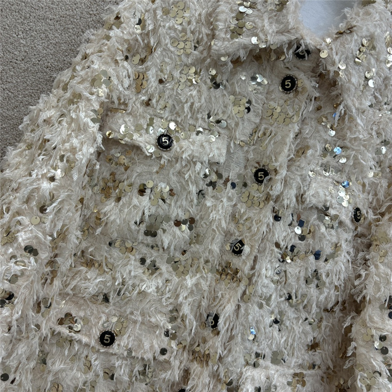 Ch**el fringed sequined coat replica clothing sites