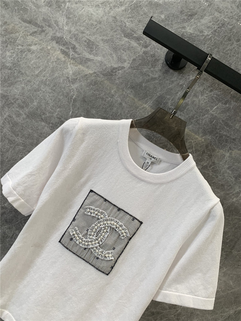 Ch**el knitted short-sleeved t-shirt replica d&g clothing