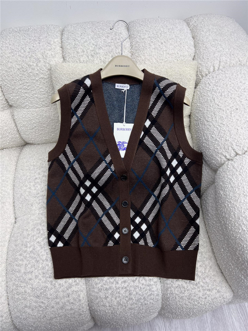 Bv*b*rry checked wool vest replica designer clothes