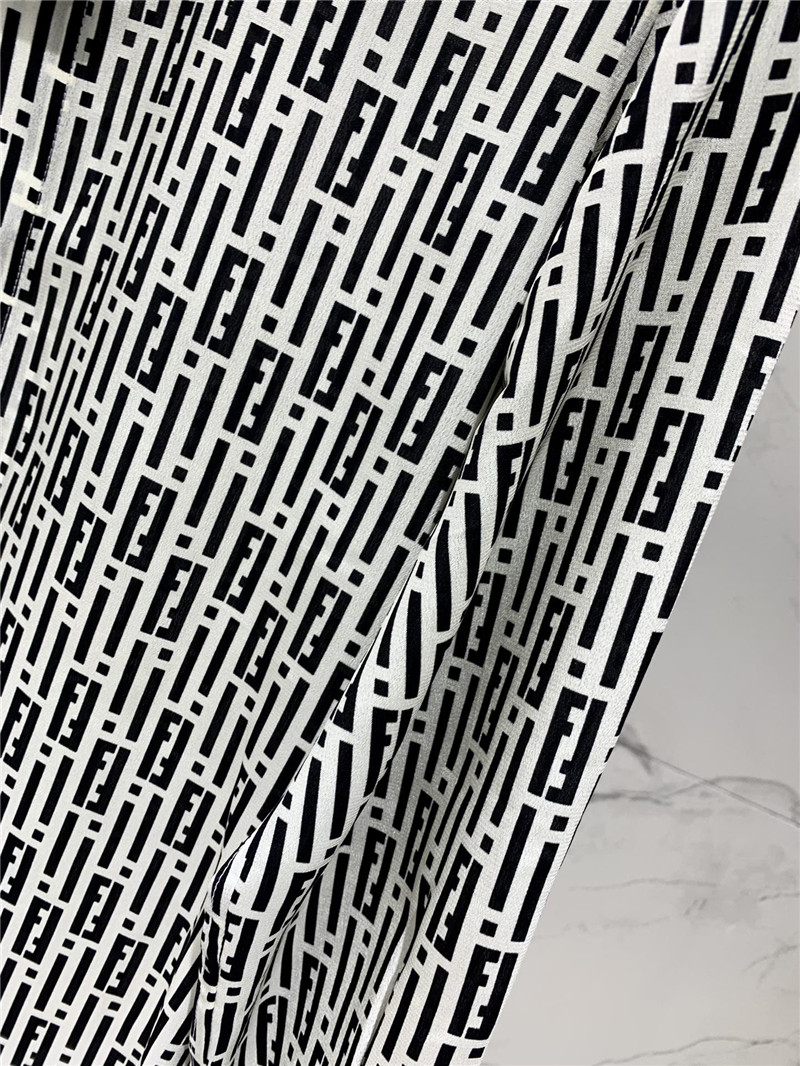 F**di silk satin logo shirt cheap replica designer clothes