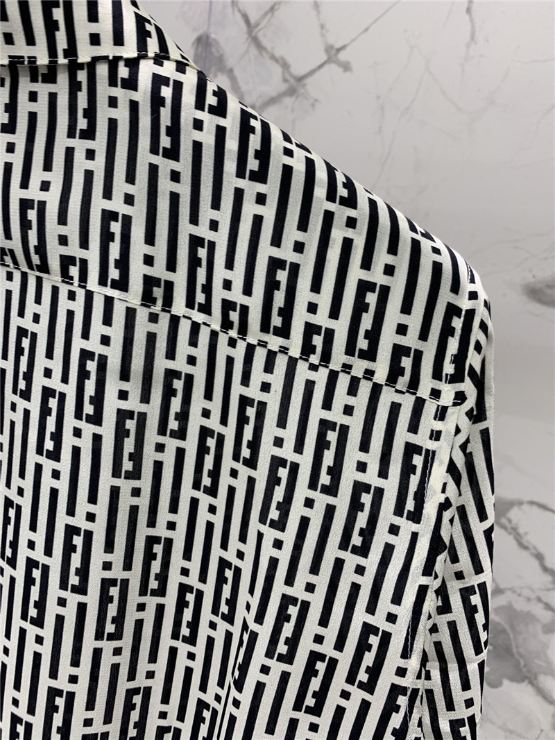 F**di silk satin logo shirt cheap replica designer clothes