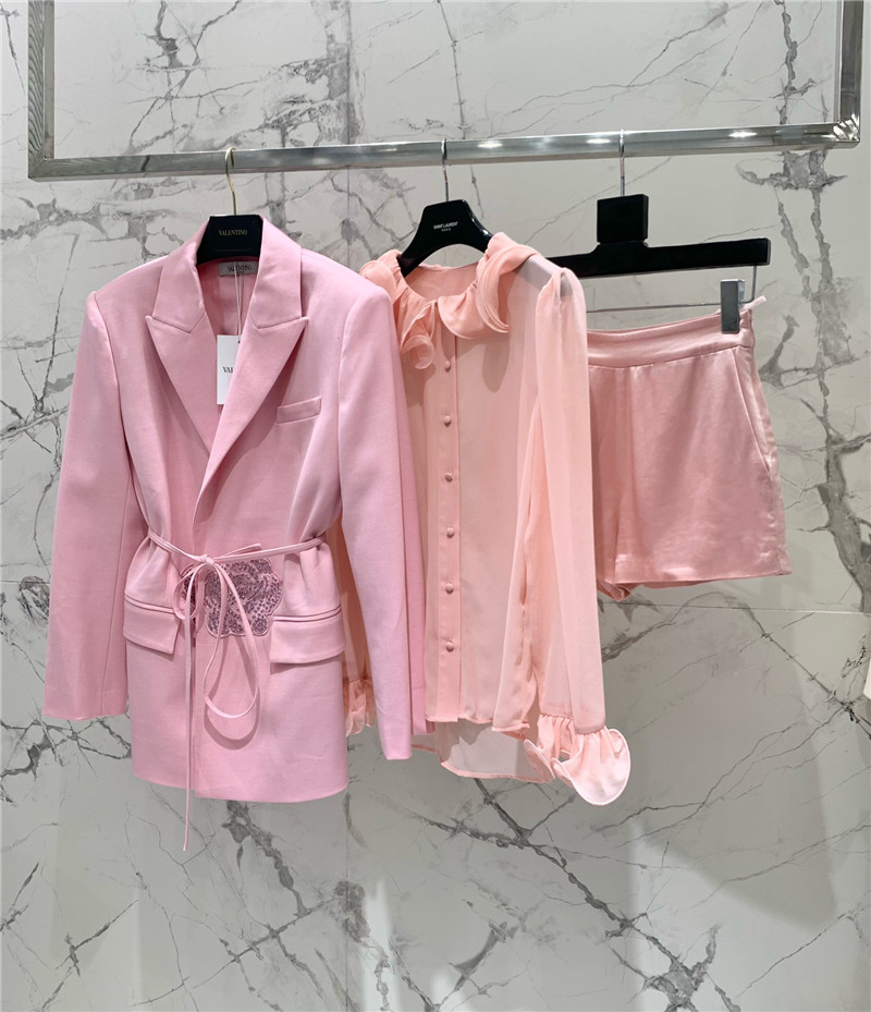 Va1e*ntin0 flower embroidery rhinestone suit replica d&g clothing