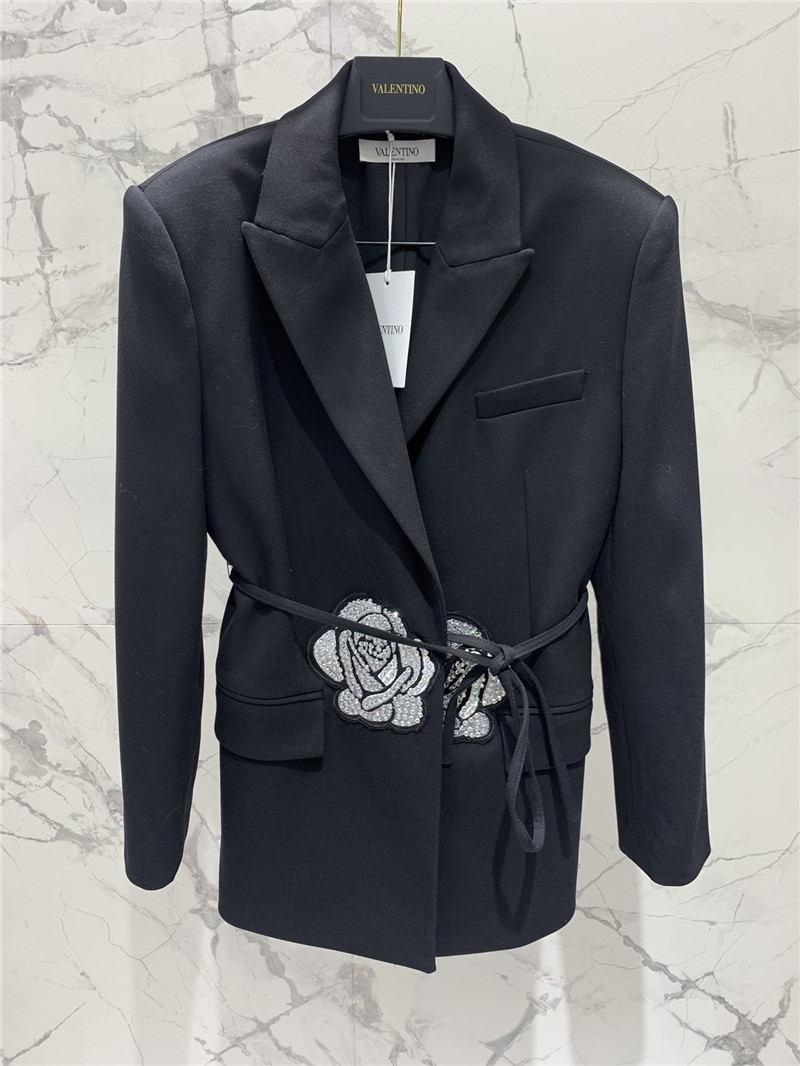 Va1e*ntin0 flower embroidery rhinestone suit replica d&g clothing