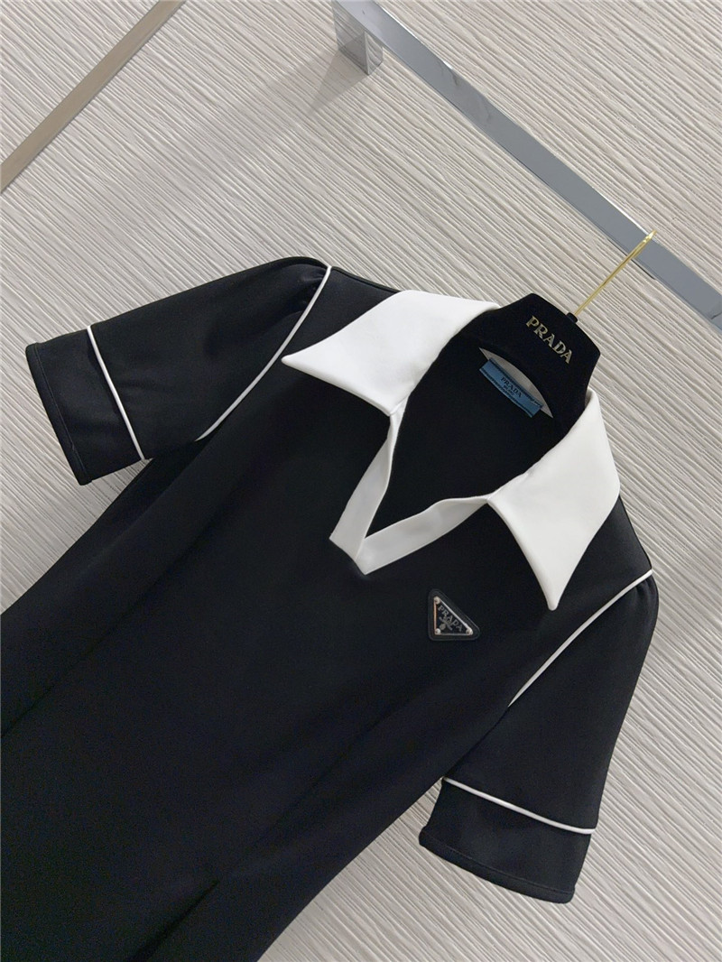 Pra*a open collar polo dress replica designer clothes
