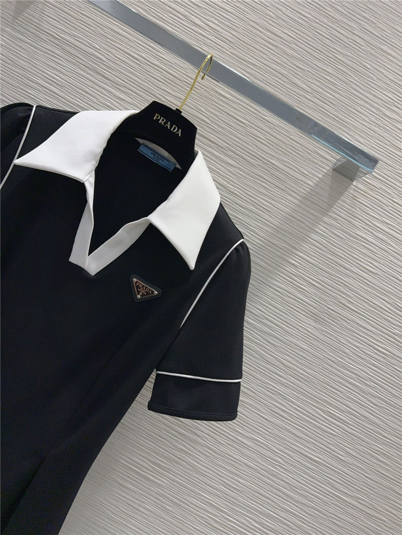 Pra*a open collar polo dress replica designer clothes
