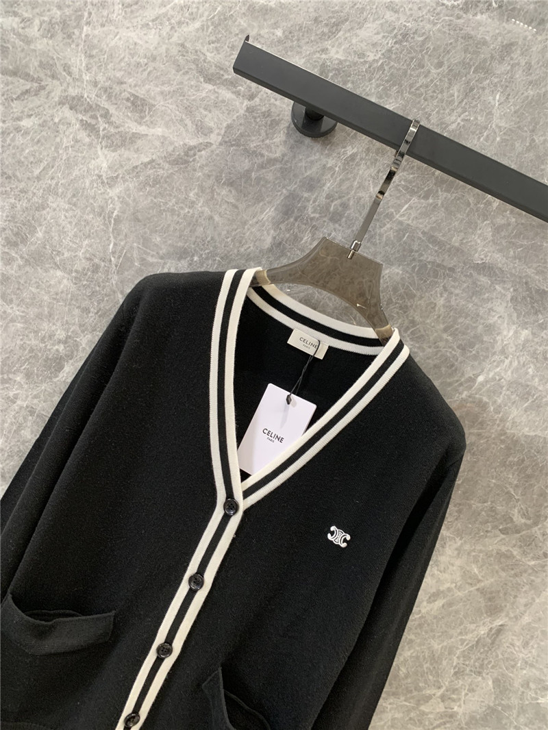 Ce1i*e logo single breasted knitted cardigan replicas clothes